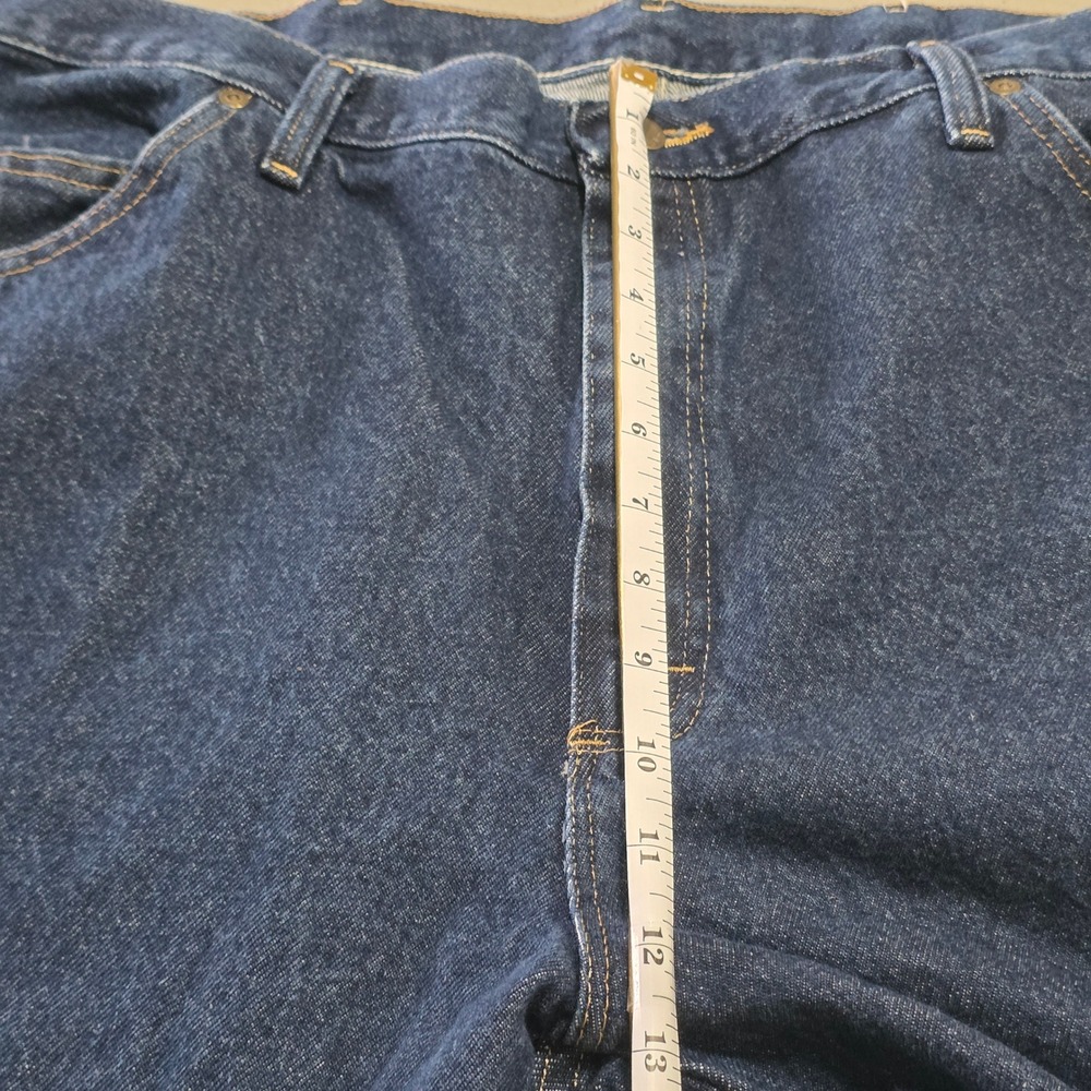 Wrangler Regular Fit Mens Jeans 42x30 Dark Wash Blue Denim 96501MR Cotton - Picture 6 of 9
